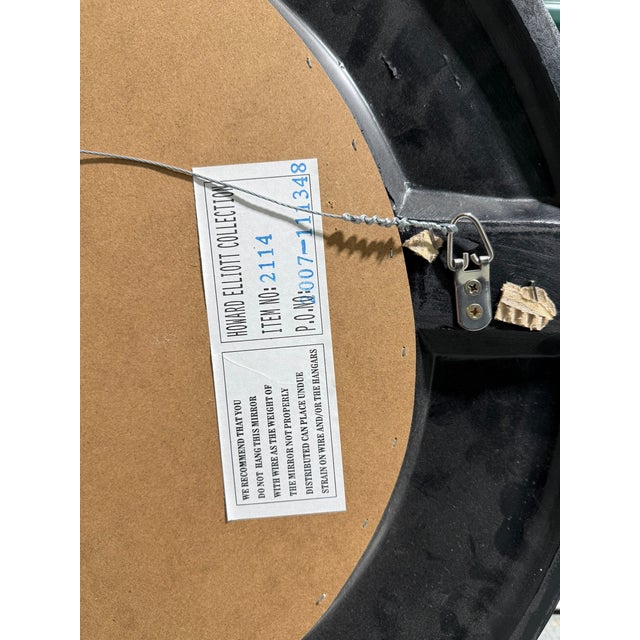 Silver Leaf Gilt Wood Oval Hanging Wall Mirror For Sale - Image 9 of 9