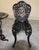 Black Mid 20th Century American Cast Iron Rose Garden Bistro Set, Table and Two Chairs, 3 Pieces For Sale - Image 8 of 18
