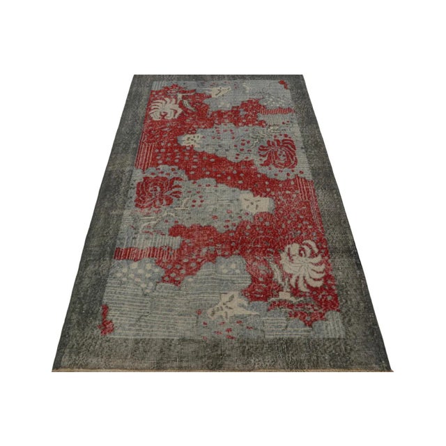 Abstract 1960s Vintage Zeki Müren Art Deco Rug With Abstract Patterns For Sale - Image 3 of 7