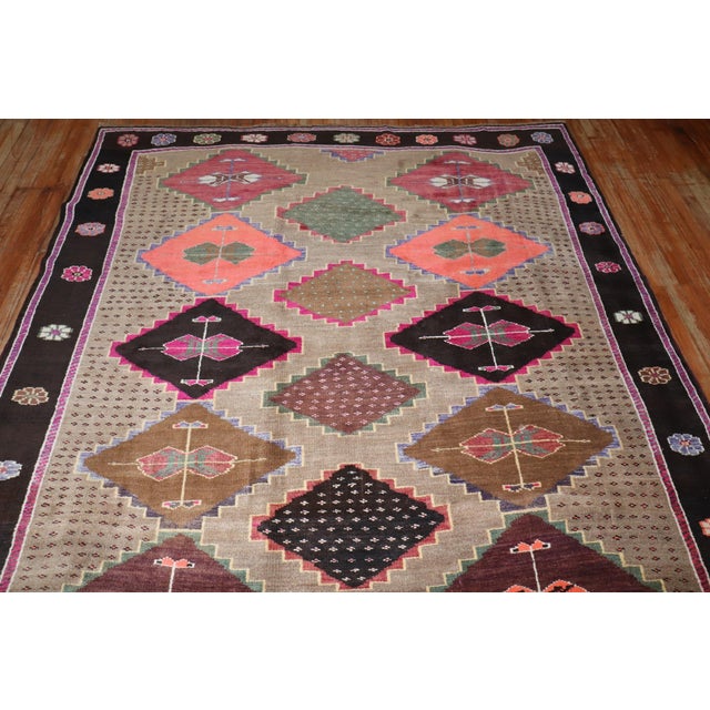 Early 20th Century Geometric Turkish Kars rug no. j3476 For Sale - Image 9 of 11