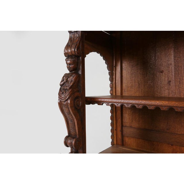 Brown Baroque Style Display Case in Oak, Belgium, 1950s For Sale - Image 8 of 18