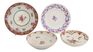 Chinese Export Famille Rose Porcelain Dishes, 4