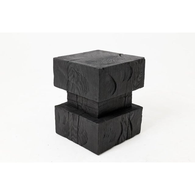 Sculptural Hardwood Side Table by Logniture For Sale - Image 9 of 11