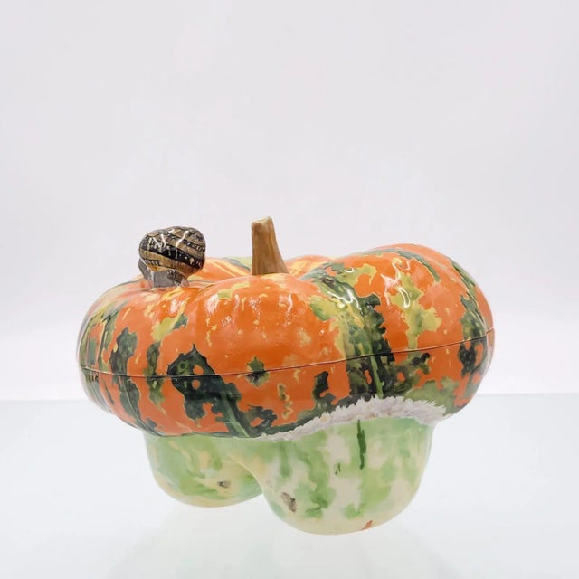 Traditional Porcelain Pumpkin Small Box, Circa 1950 For Sale - Image 3 of 9