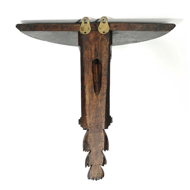 Wood Pair of Antique French Carved Wood Corbel Wall Shelves Neoclassical Acanthus For Sale - Image 7 of 8