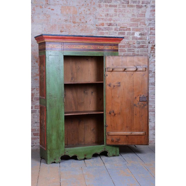 Czech Baroque Wardrobe in Painted Spruce, 1800s For Sale - Image 17 of 18