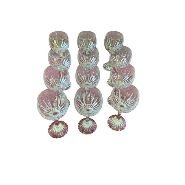 Set of 12 Baccarat Massena White Wine Clear Crystal Glasses No Trim 6-3/8” Mint&nbsp; Made in France 1979. Each Approx. 6...