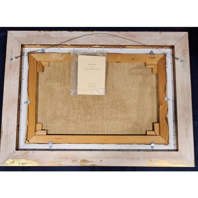 Mid 20th Century Large Aldo Affortunati Italian Oil Painting, Tuscan Landscape With Horse Cart, Ornate Gilt Frame For Sale In New York - Image 6 of 6