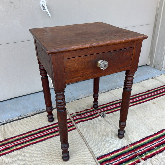 Antique Walnut Sheraton One Drawer Stand, Lebanon County, Pennsylvania, Circa 1830s For Sale - Image 11 of 12