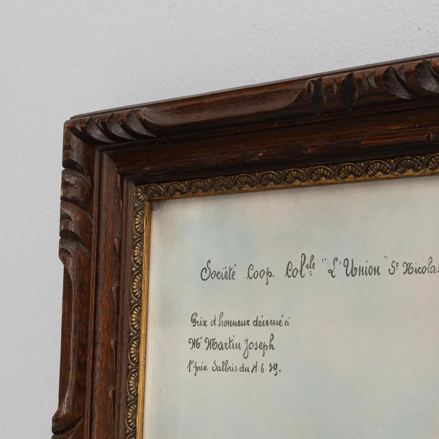 Mid 20th Century 20th Century Belgian Artwork With Wooden Frame For Sale - Image 5 of 9