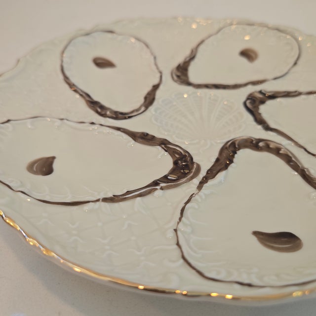 Antique 1880s German Porcelain 5-Well Oyster Plate With Shell Motif For Sale In San Francisco - Image 6 of 12