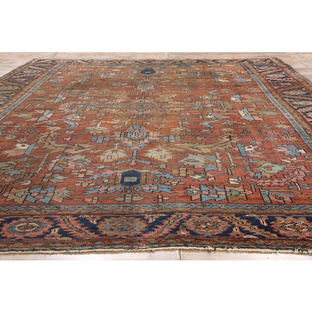 Late 19th Century Persian Bakshaish Rug, 08'05 X 11'01 For Sale - Image 9 of 10