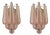 Pink Murano Glass Wall Lamps with Drop-Shaped Prisms, 2000s, Set of 2 For Sale