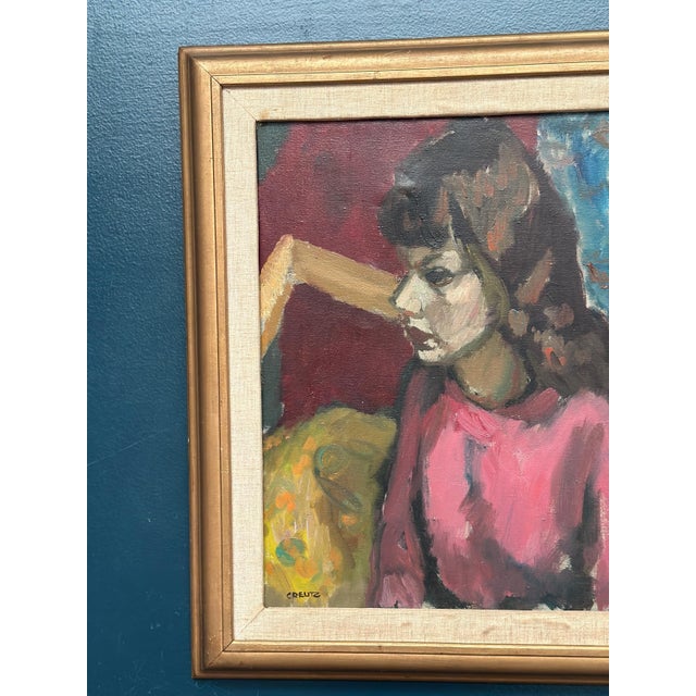 Mid-Century Modern Magnus Creutz, Woman, 1950s, Oil on Canvas, Framed For Sale - Image 3 of 13