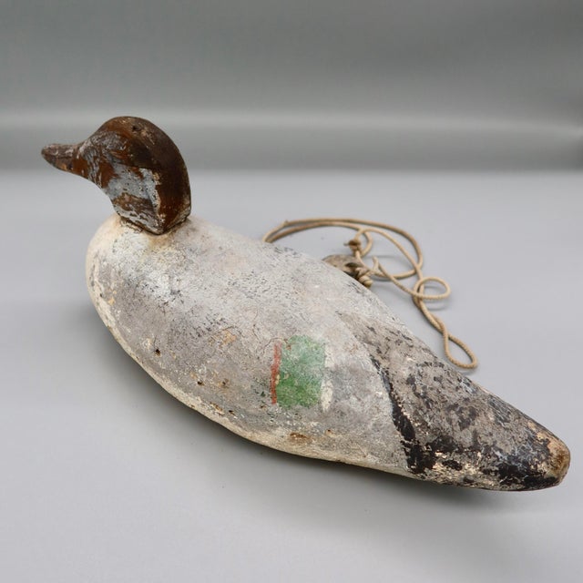 Vintage Folk Art Wooden Working Duck Decoys With Anchor Weights - Pair For Sale - Image 13 of 17