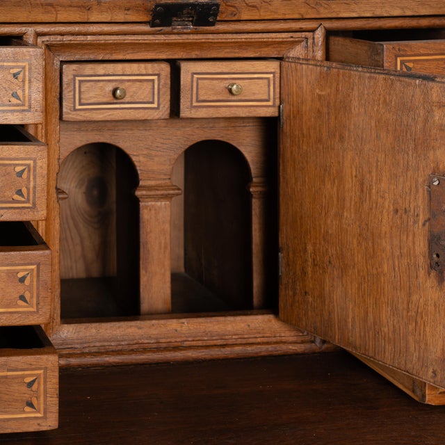 Early 19th Century Inlaid Oak Secretary Bureau From Denmark For Sale - Image 9 of 12