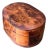Vintage Faceted Burl Wood Oval Box For Sale