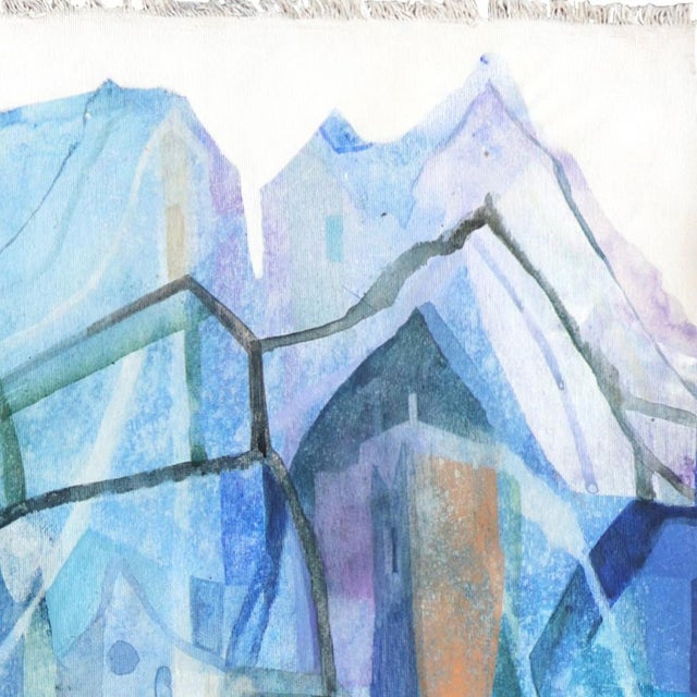 2020s Wild Blue 2 - Original Blue Abstract Architectural Acrylic Painting on Canvas For Sale - Image 5 of 7