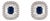 Blue Sapphire & Diamond Art Deco Earrings in 14k Gold- 2 Pieces For Sale