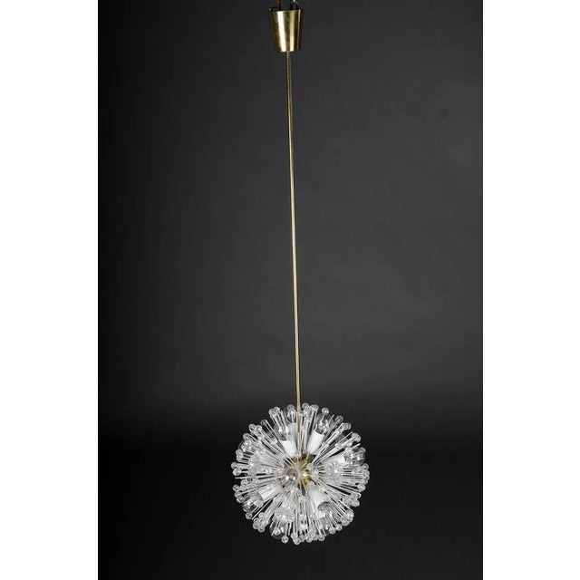 Emil Stejnar vintage chandelier / lamp Snowball 50s / 60s, large Round luminous body in brass gold / white, electrified....