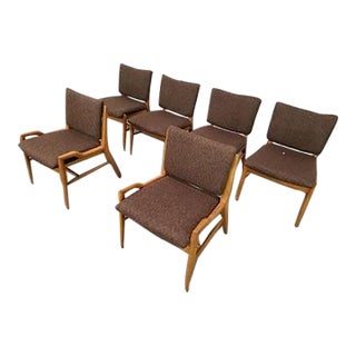 1960s Mid Century Brown Saltman for John Keal Set of Six Dining Chairs For Sale
