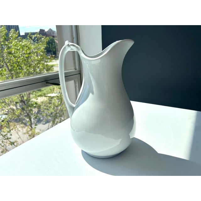 Modernplum 1940s Large English Ironstone Pitcher For Sale - Image 4 of 5