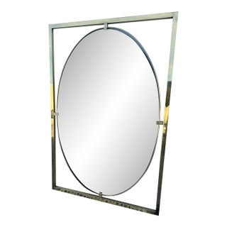 Mid Century Modern Brass Mirror For Sale