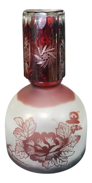 Late 19th Century Victorian Bristol Ruby Flash Glass Bedside Carafe Set