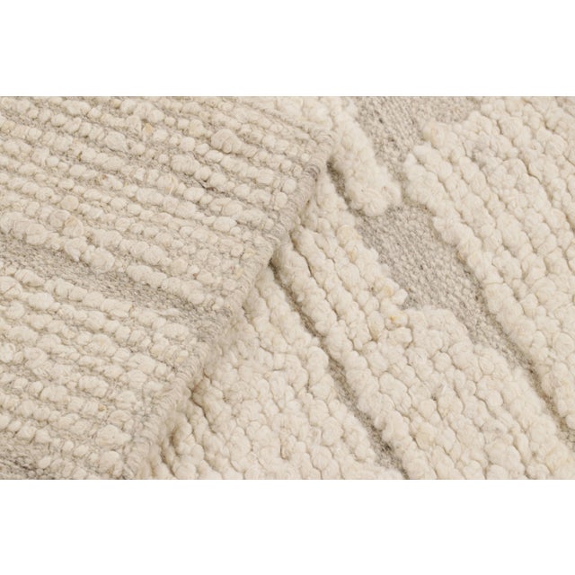 Textile Rug & Kilim’s Textural Kilim in White Abstract High-Low Patterns - 5x7 For Sale - Image 7 of 7