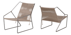 Mid-Century Modern Danish Steel Armchairs by Henning Flok, 1960s, Set of 2
