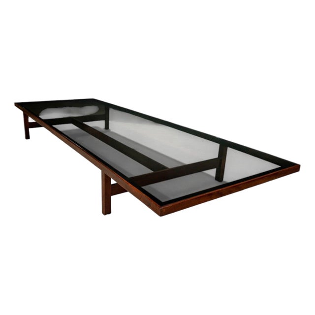 Large Coffee Table in Rosewood and Glass by Joaquim Tenreiro, Brazil, 1950s - Lot 603 For Sale