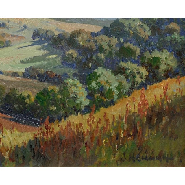 Joseph Hennah, Abbotsbury Hill View, Chesil Beach & Portland, St Catherine's Chapel & the Fleet, Oil Painting, 1950s, Framed For Sale - Image 9 of 18