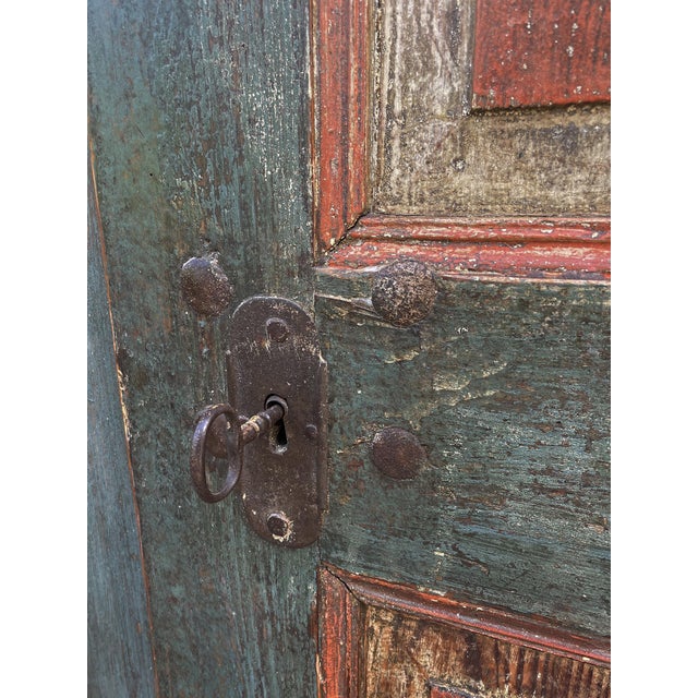 Antique Tyrolean Folk Art Painted Cabinet, 1801 For Sale - Image 12 of 17