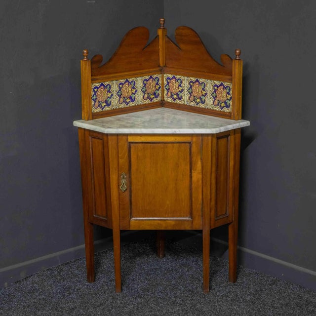 Edwardian Mahogany Corner Washstand For Sale - Image 11 of 12