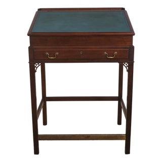 Kittinger Leather Top Mahogany Architects Desk For Sale