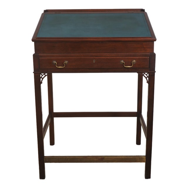 Kittinger Leather Top Mahogany Architects Desk For Sale