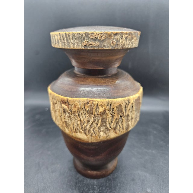 Vintage Japanese Lacquered Wood Turned Tea Caddy (Chatsubo).