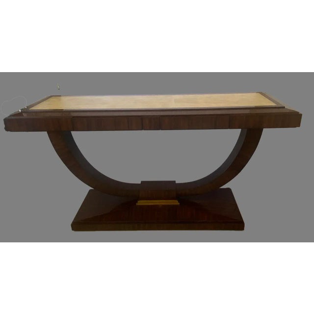 Brown 1990s Maitland Smith Rosemead Console Art Deco Style For Sale - Image 8 of 8