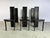 Vintage Black Leather Dining Chairs, 1980s, Set of 6 For Sale - Image 9 of 10