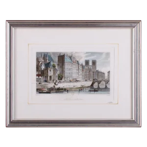 1830s French Original Print, Quai Des Orfèvres, After Joseph Nash C.