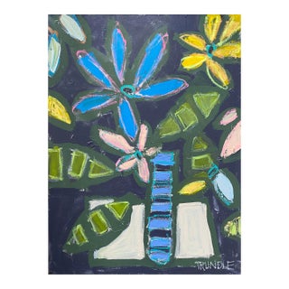 Sarah Trunndle, Contemporary Abstract Flower Painting, "Bursting With Blooms" For Sale