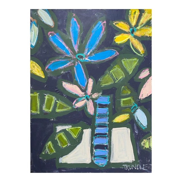 Sarah Trunndle, Contemporary Abstract Flower Painting, "Bursting With Blooms" For Sale