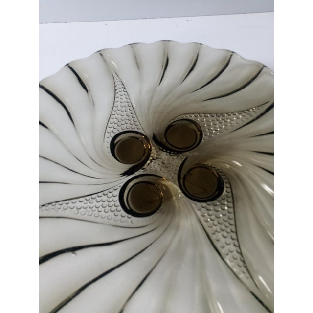 Art Deco Smoked Glass Platter Superb Art Deco pressed and smoked glass platter. Beautiful glass decoration, resting on...