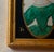 Folk Art Portrait of Lady in Emerald Green Dress - Gilded Frame For Sale - Image 9 of 15