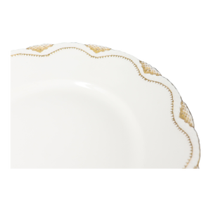 Antique Theodore Haviland Limoges France Luncheon or Dinner Plates With Scalloped Rim and Gold Details - 12 Pieces