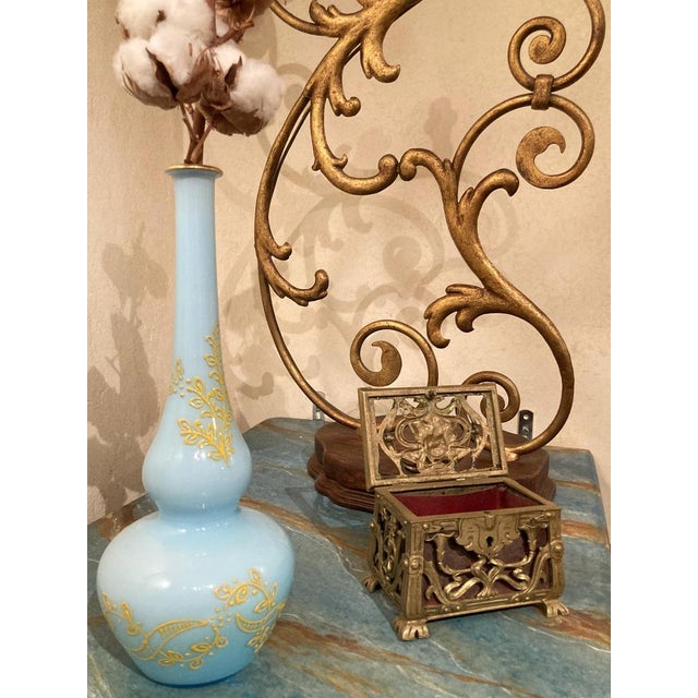 19th Century French Art Nouveau Pierced Gilt Bronze Jewelry Box For Sale - Image 3 of 15