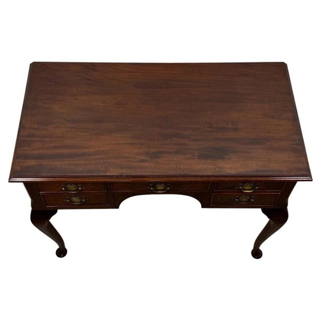 Early 20th Century Antique English Edwardian Mahogany Writing Table For Sale - Image 5 of 12