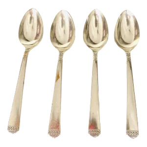 Vintage Rogers Oneida Silverplate "Surf Club" Pattern Teaspoons- Set of 4