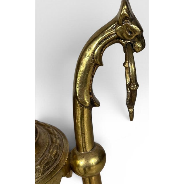 Late 19th Century Victorian Brass and Red Satin Glass Griffin Piano Floor Lamp For Sale - Image 15 of 18