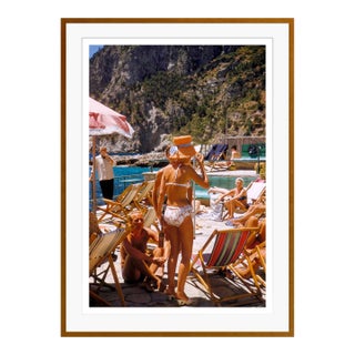 Toni Frissell 'Capri Hat' Archival Pigment Print Framed in Brown For Sale